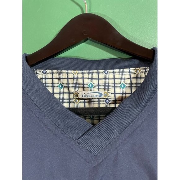 Tin Cup - Men's Blue V-Neck Long Sleeve Golf Windbreaker - Size XL - Picture 4 of 6